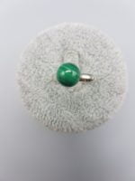 Malachite solitaire ring in sterling silver.