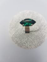An Ring with Dark Green Swarovski with Emerald Green Stone.