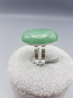 Green Aventurine Oval Ring 25X18 with Green Jade Stone.