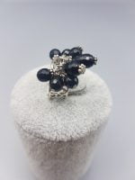 RING WITH BLACK ONYX PENDANTS