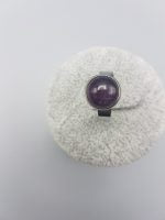 ANELLO DI AMETISTA TONDO VIOLA in argento.