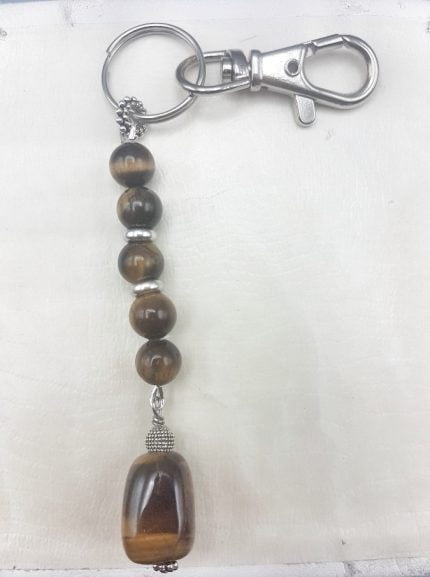 Keychain with tiger's eye.