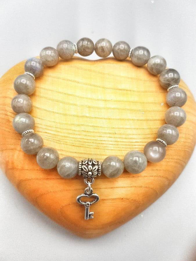 BRACCIALE DI LABRADORITE CON CIONDOLO CHIAVE