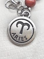 MEN'S BRACELET WITH RED JASPER AND RAM PENDANT bracelet with zodiac charm.