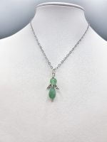 Ciondolo Angioletto di avventurina verde e catena argento.
