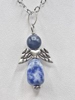 Pendant SODALITE ANGEL PENDANT depicting a blue angel with wings.