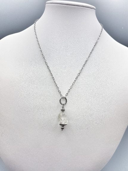 A rock crystal pendant.