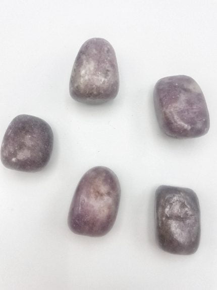 Ciottoli di ametista - set da 5, LEPIDOLITE BURATTATA.