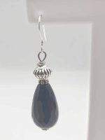 BLACK ONYX EARRINGS LARGE DROP teardrop earrings.