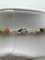 MEN'S NECKLACE WITH INDIAN AGATE AND BLACK ONYX DIAMETER 4 MM WITH MULTIPLE BEADS with silver clasp.