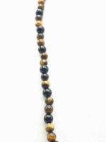 Men's necklace with tiger's eye and black onyx 4mm.