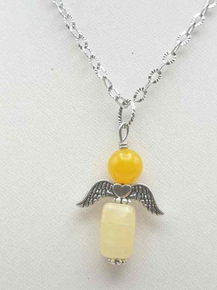 YELLOW CALCITE ANGEL PENDANT