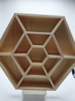 ESPOSITORE MANDALA ESAGONALE DI LEGNO PER PIETRE BURATTATE