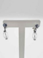 Pair of CLIP EARRINGS WITH ZIRCONS AND ROCK CRYSTAL embellished with zircons and rock crystals.