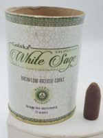 GOLOKA WHITE SAGE INCENSE IN CONES tin sticks.