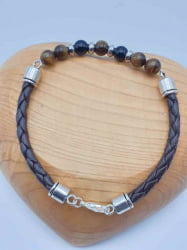 Bracciale da uomo con occhio di tigre nero.