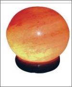 A FENG SHUI BALL SALT LAMP with a salt ball on top.