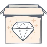 Una scatola di spedizione contenente un diamante.