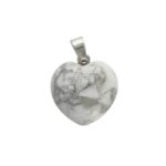 HOWLITE HEART PENDANT on silver chain.