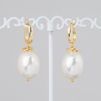 Pair of BRONZE EARRINGS WITH MALLORCAN PEARLS