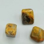 Three pieces of yellow tiger's eye stone JASPER BUMBLEBEE TUMBLED.