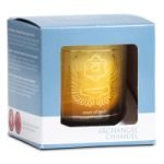 A SCENTED ARCHANGEL CHAMUEL VOTIVE CANDLE with a box in front.