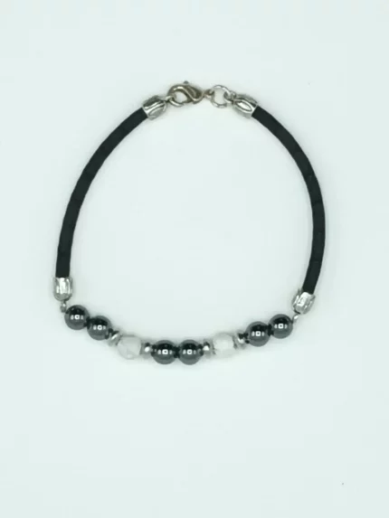 bracciale uomo con ematite e howlite