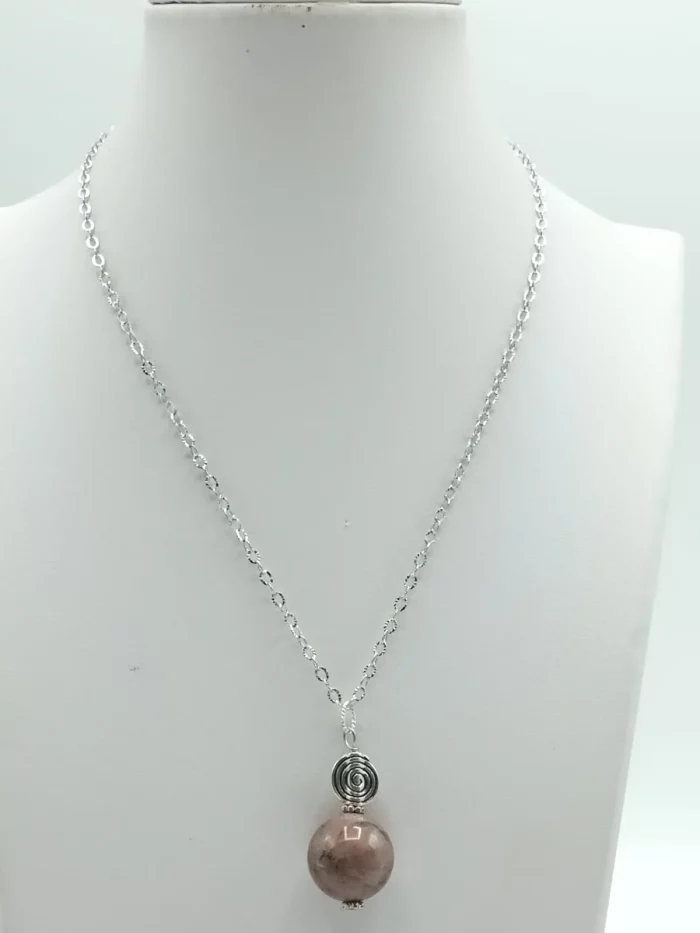 ciondolo pendente in rodonite
