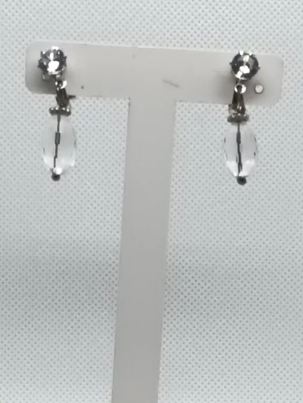 Rock Crystal Clip Earrings