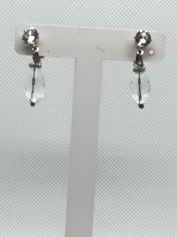 Rock Crystal Clip Earrings
