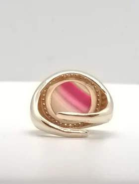 anello con agata rosa