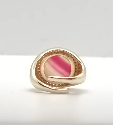 anello con agata rosa