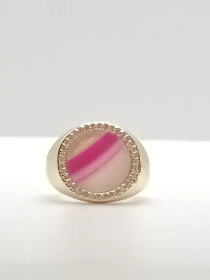 anello con agata rosa