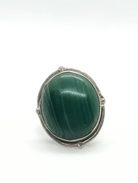 Malachite Ring 925 Sterling Silver