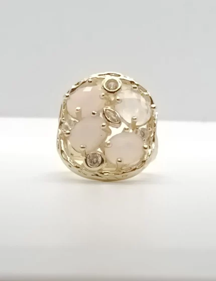 anello quarzo rosa