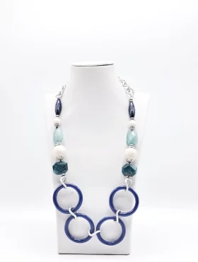Jade and Blue Wood Necklace