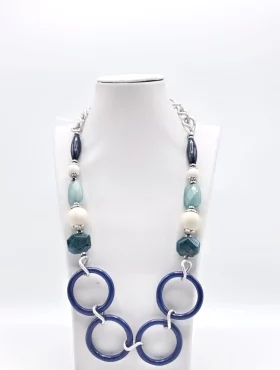 Jade and Blue Wood Necklace