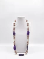 collana giada viola e quarzo fragola